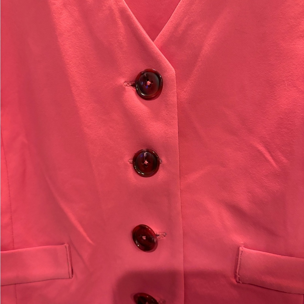 NWOT Susana Monaco Sample Button-up Vest Stretchy Pink Approx Size Small Sample - Picture 2 of 3